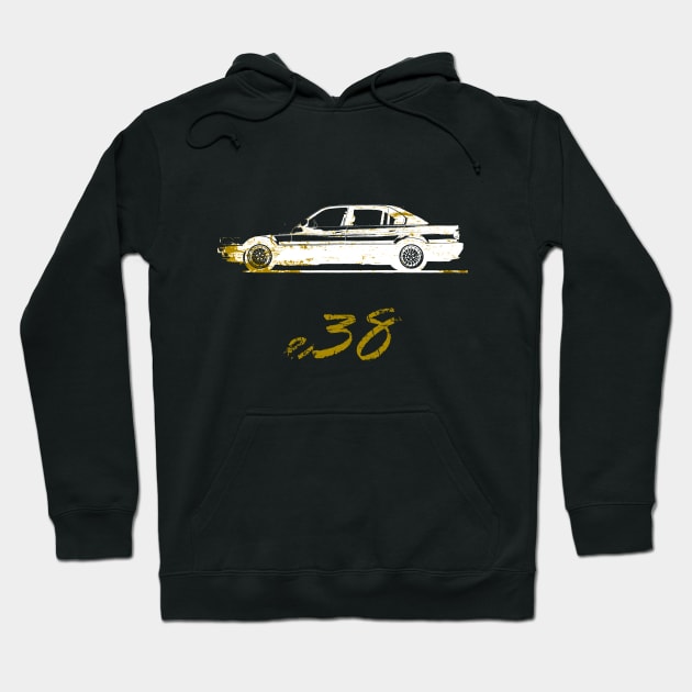 E38 vintage design Hoodie by WOS